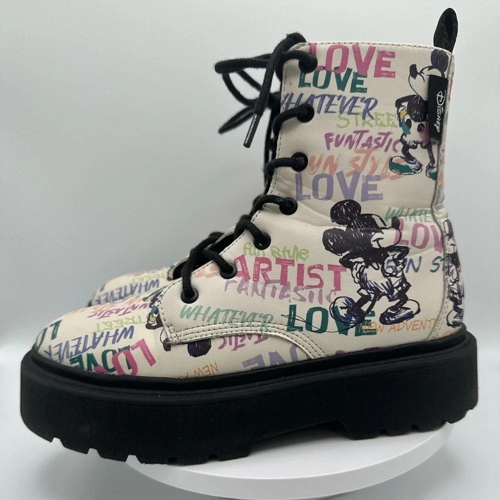 ZARA DISNEY Kids Combat Boots, Size 1.5 (34EU)